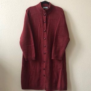 Maroon size large orvis long sweater